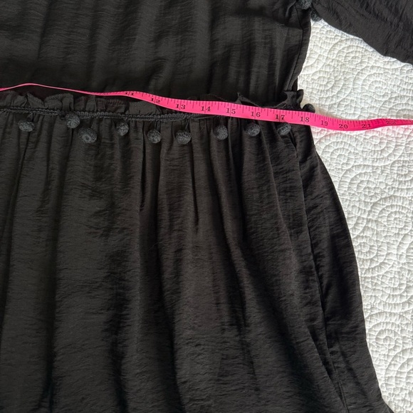 Club Monaco Black Ruffled Bell Sleeve Mini Dress 100% cotton - Picture 11 of 12